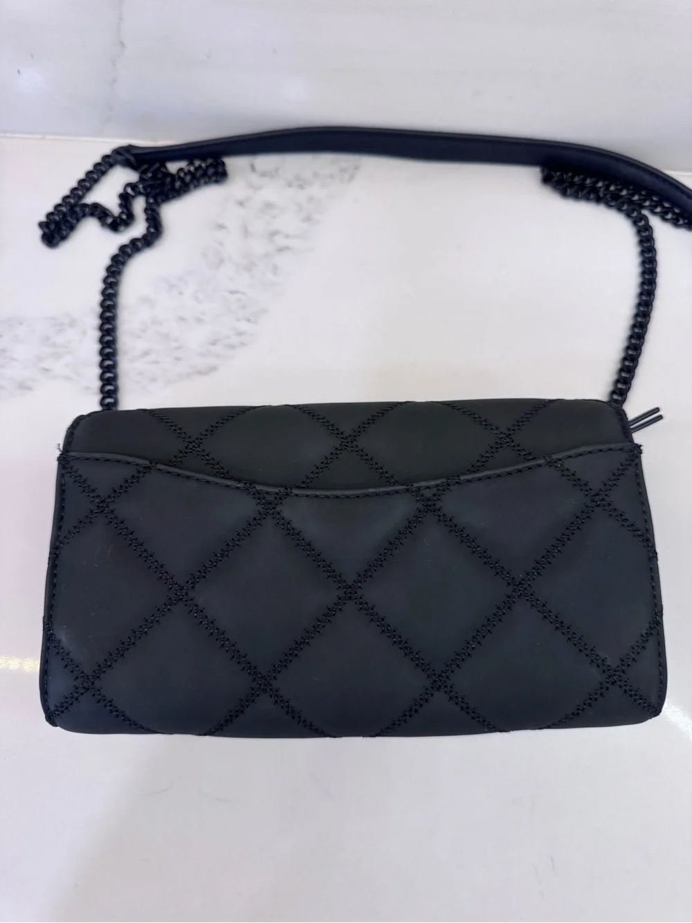 Tory Burch Black Quilted Logo Crossbody
